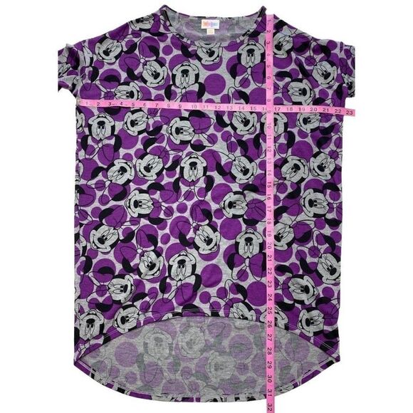 LuLaRoe Irma Purple Gray Dot Disney Minnie Mouse Tunic Top sz XXS NEW - Picture 2 of 7